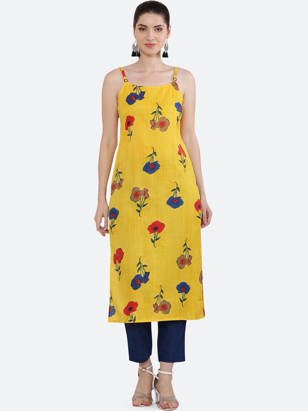 

KETAKI FASHION Women Floral Printed Kurta with Trousers, Yellow