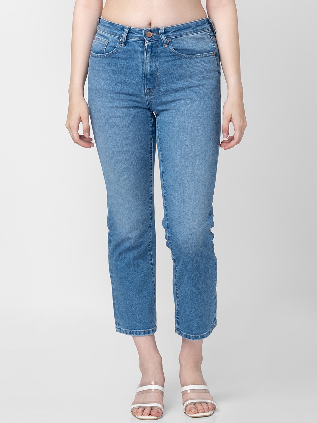 

SPYKAR Women Light Blue Straight Fit Cotton Light Fade Jeans
