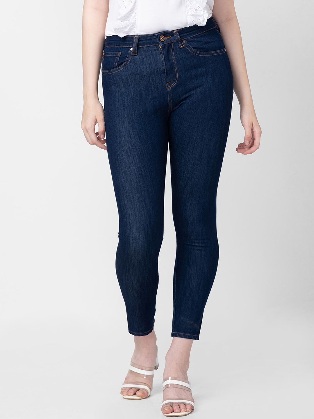 

SPYKAR Women Super Skinny Fit High-Rise Light Fade Cotton Jeans, Blue