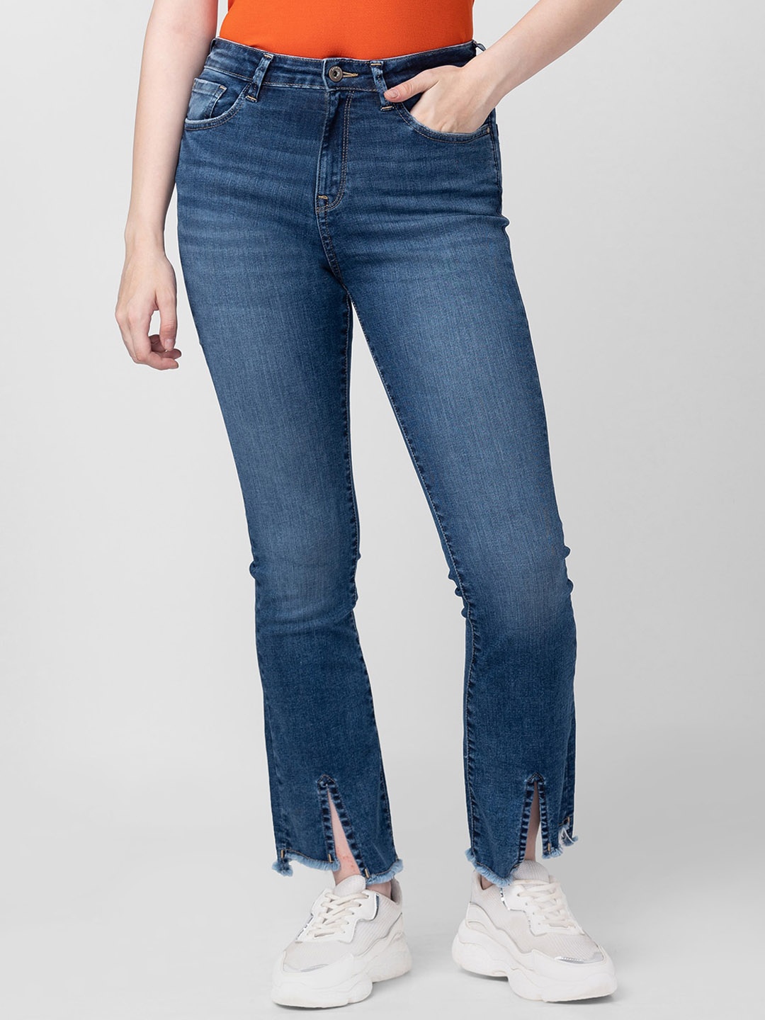 

SPYKAR Women Blue Elissa Bootcut High-Rise Cotton Light Fade Jeans