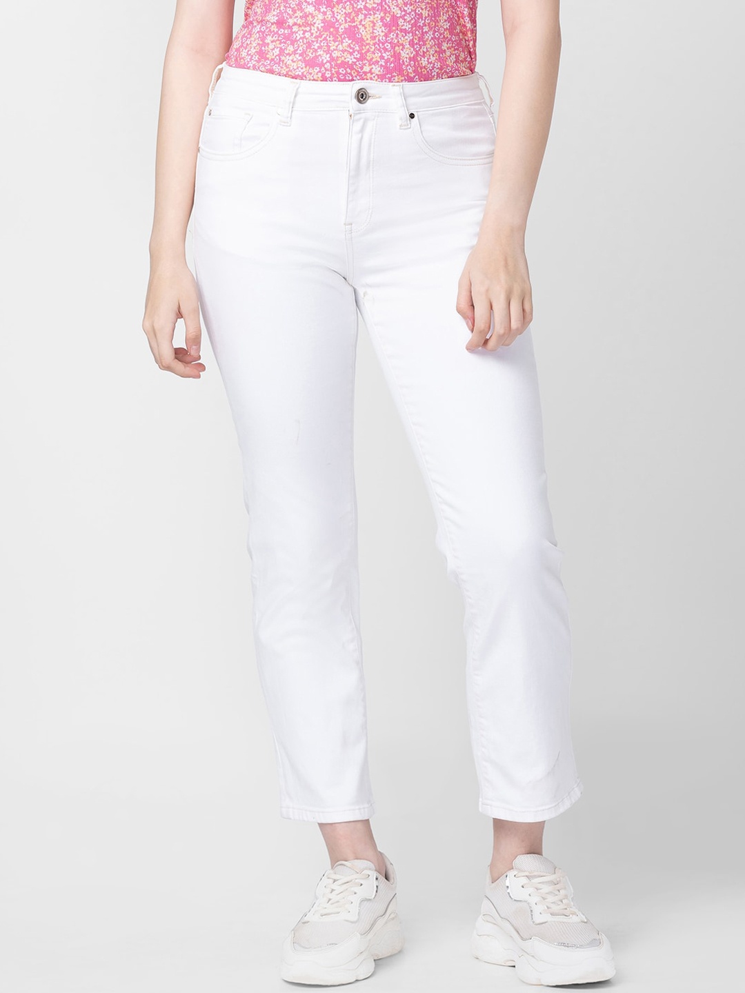 

SPYKAR Women Straight Fit Cotton Jeans, White