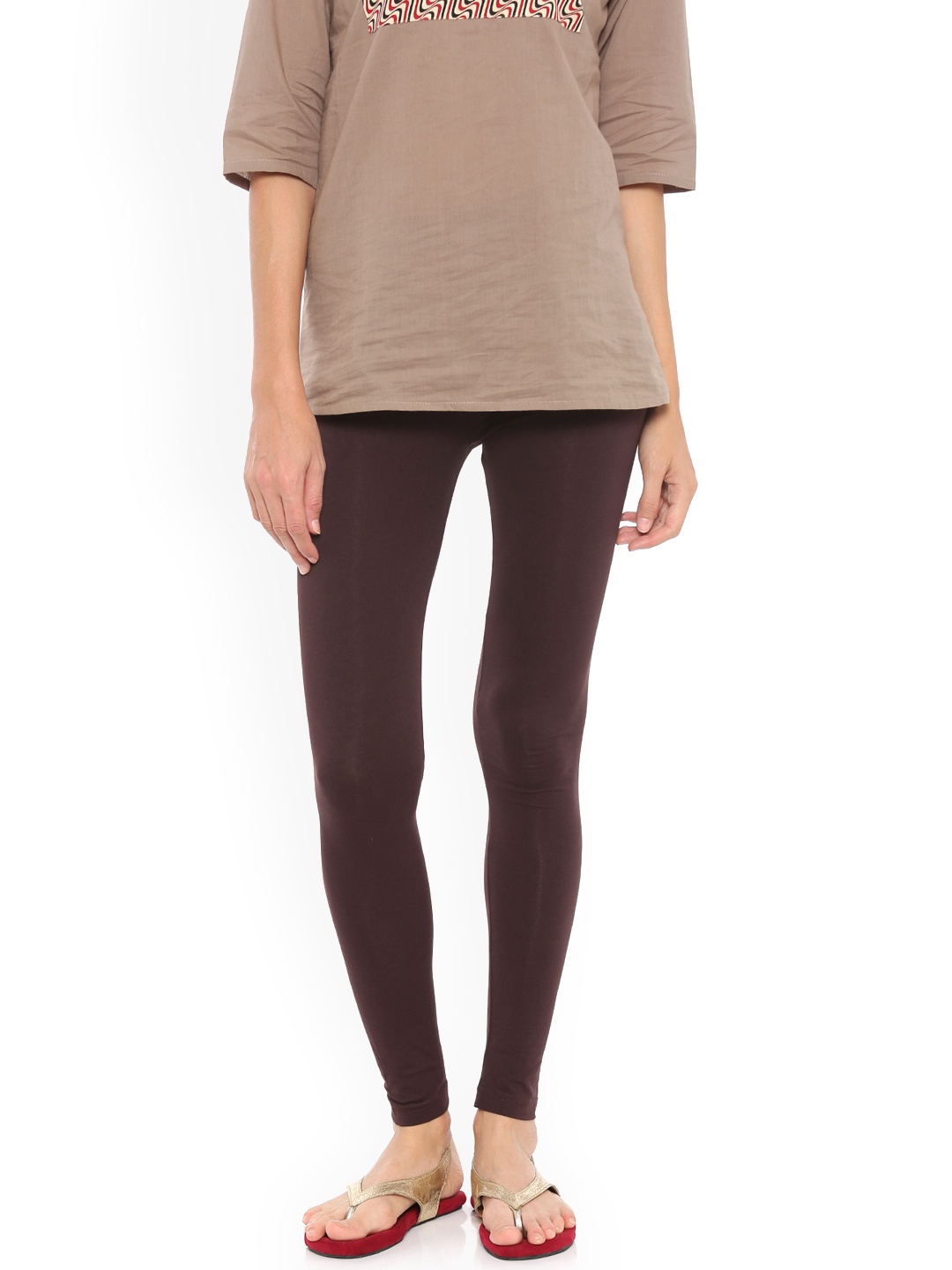 

De Moza Brown Ankle-Length Leggings