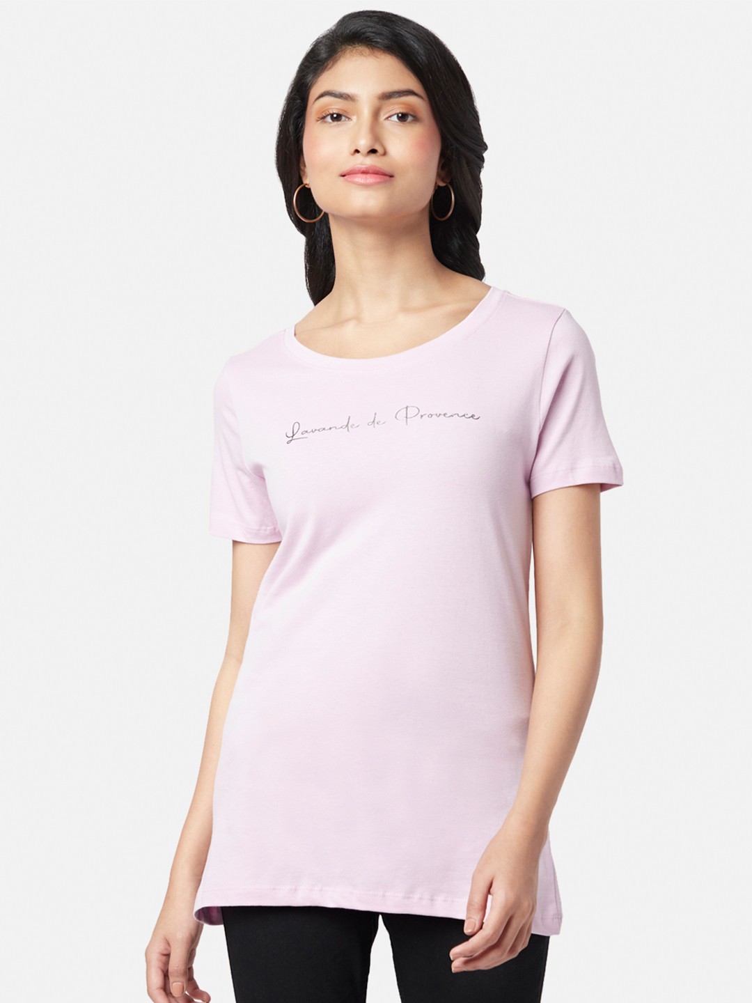 

Honey by Pantaloons Women Striped Cotton T-shirt, Pink