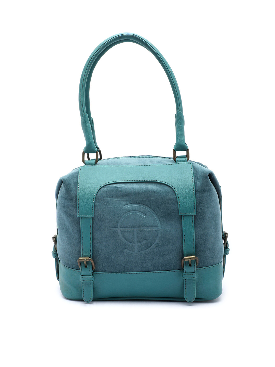 

Clotche Blue Leather Structured Handheld Bag