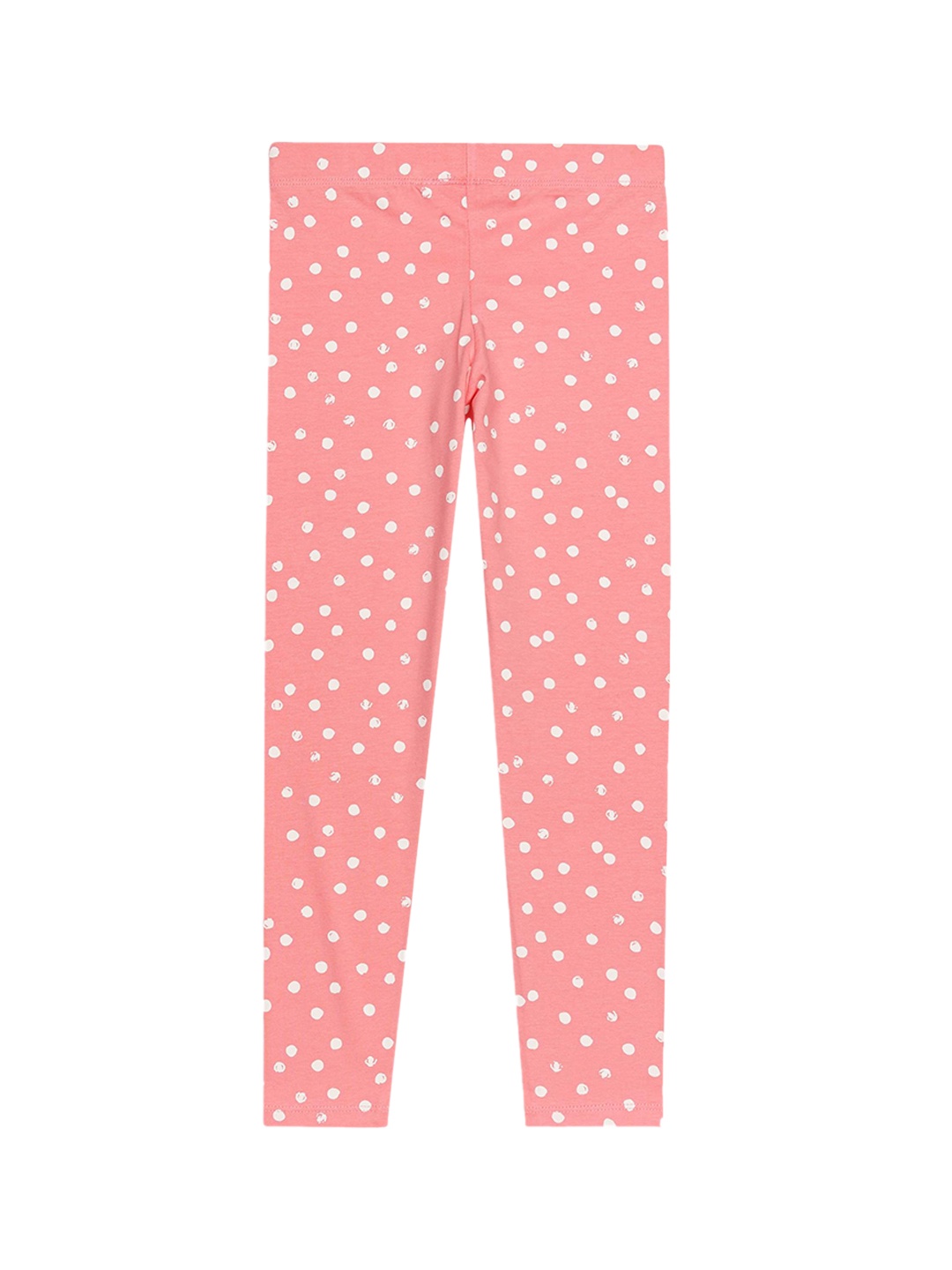 

H By Hamleys Girls Polka Dot Printed Ankle Length Leggings, Peach