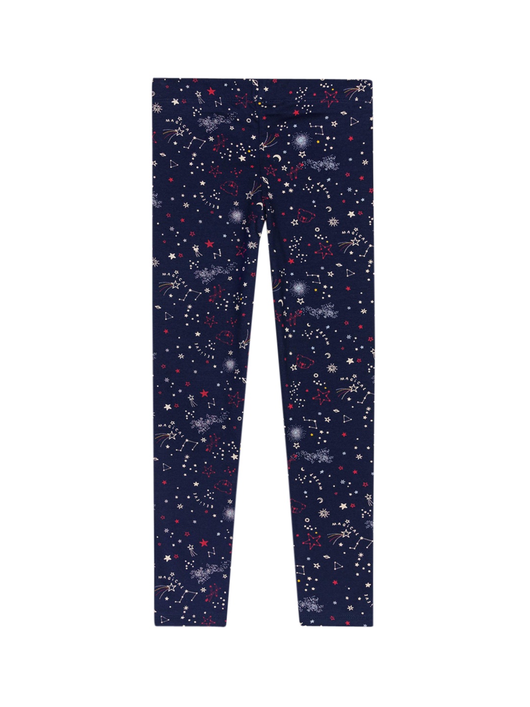 

H By Hamleys Girls Printed Cotton Ankle Length Leggings, Navy blue