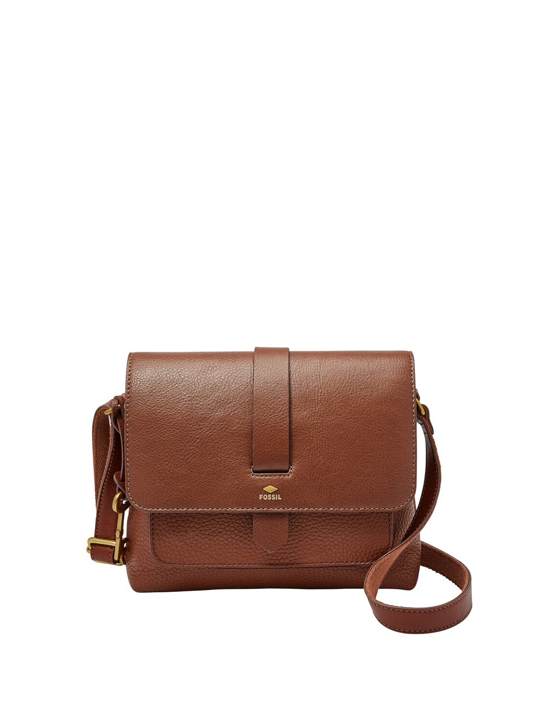 

Fossil Brown Leather Structured Sling Bag