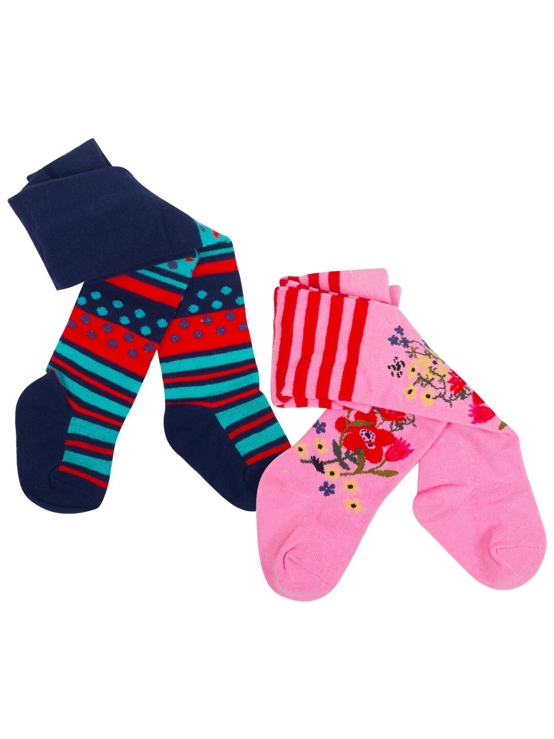 

MeeMee Kids Pack of 2 Patterned Knee-Length Socks, Pink