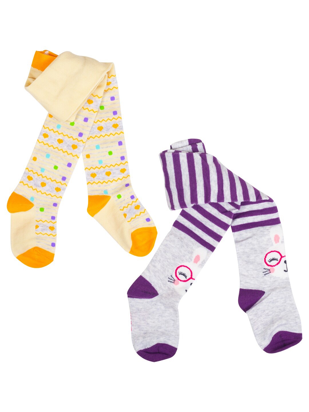 

MeeMee Kids Patterned Above Knee Length Stocking, Yellow