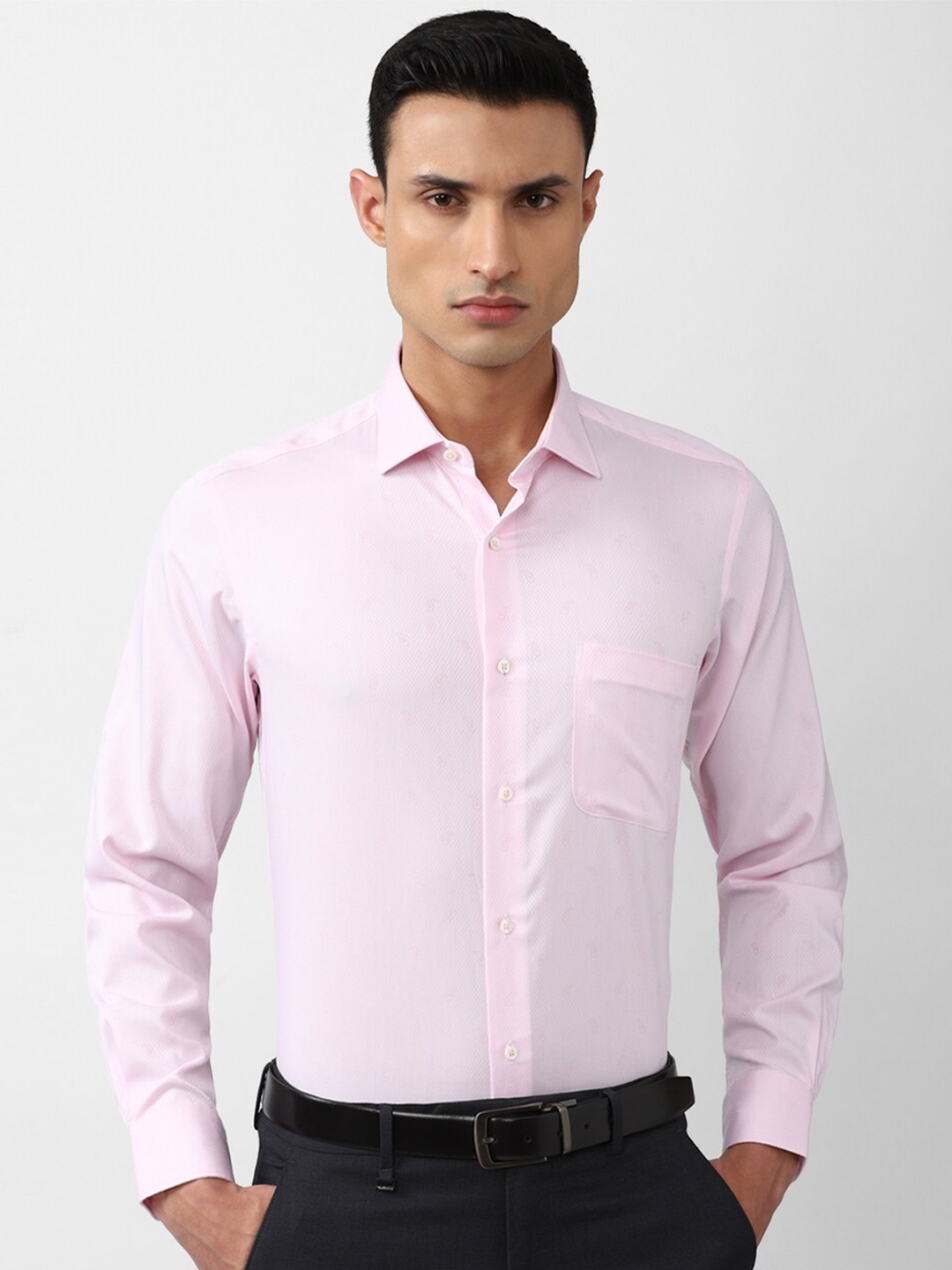 

Van Heusen Men Cotton Solid Formal Shirt, Pink