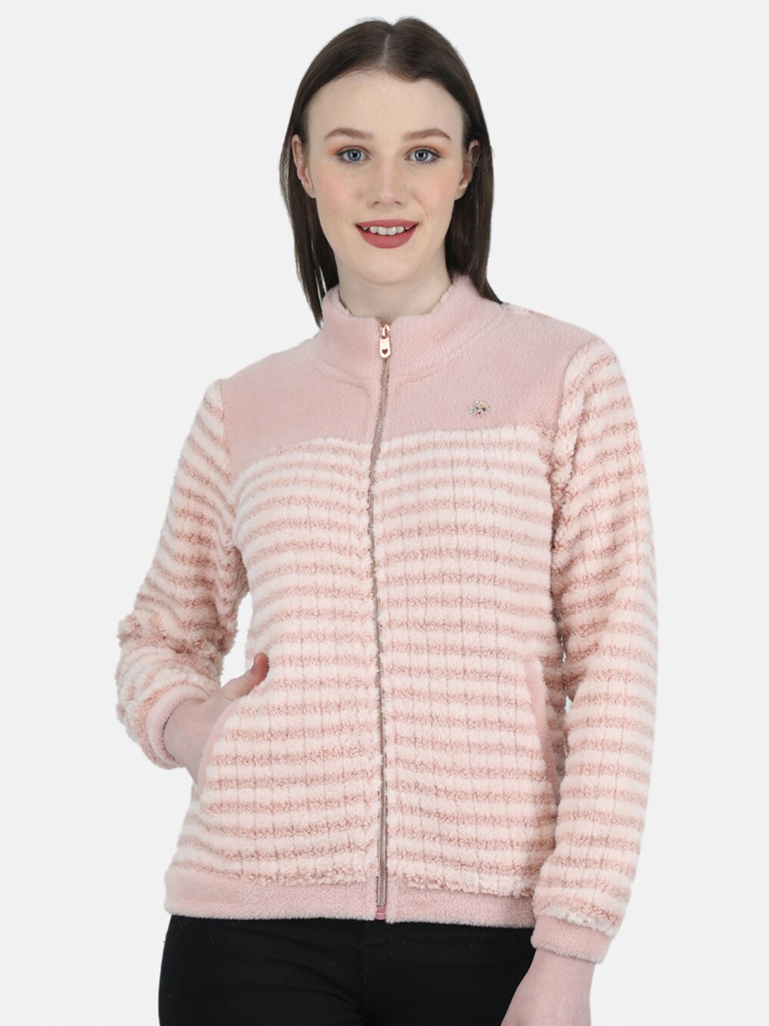 

Monte Carlo Women Striped Sweatshirt, Pink