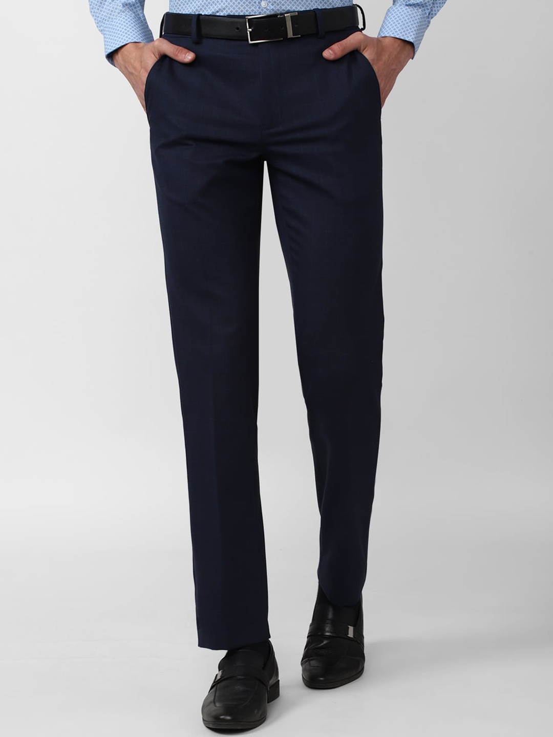 

Van Heusen Men Navy Blue Slim Fit Formal Trouser