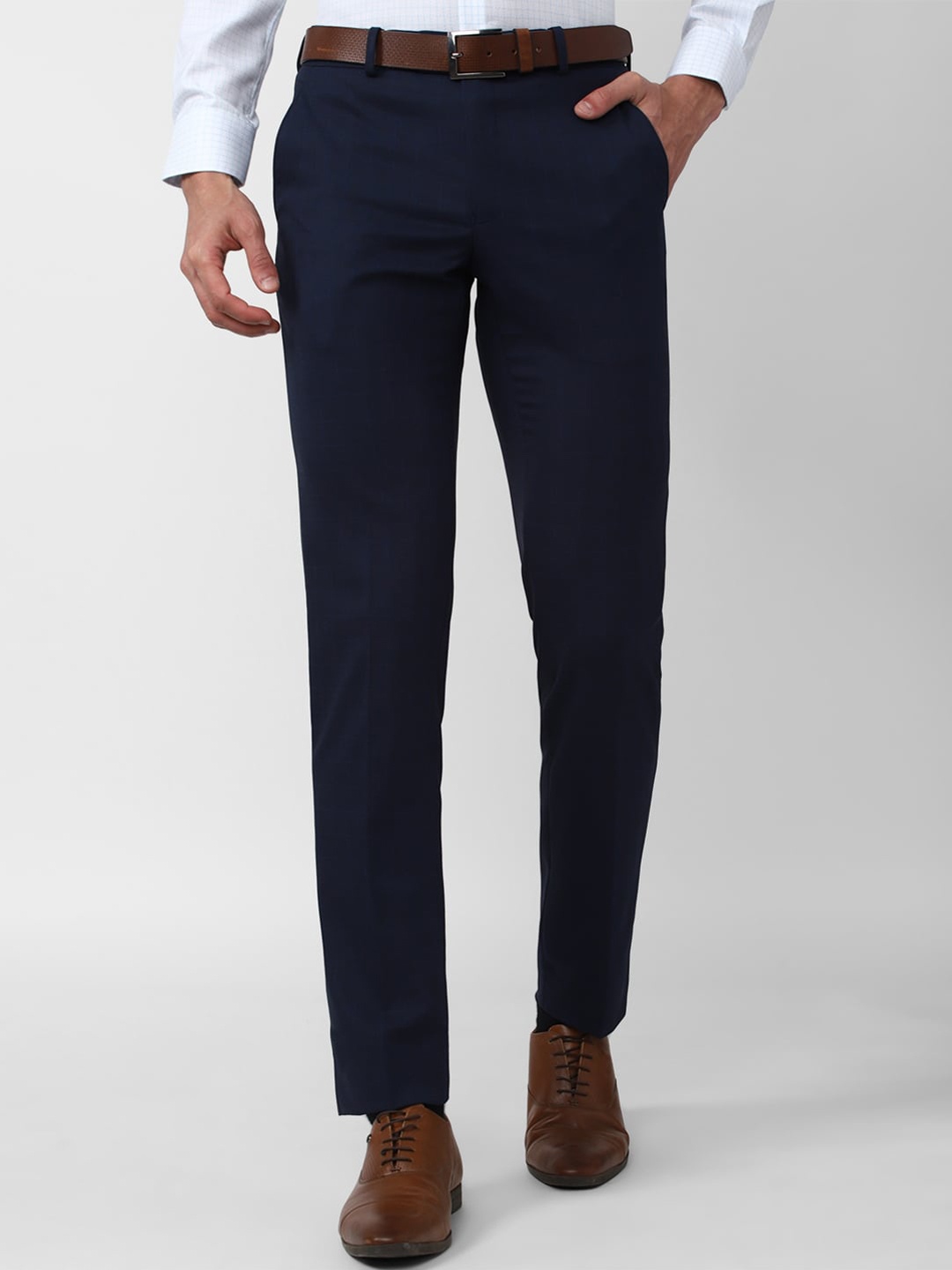 

Van Heusen Men Slim Fit Formal Trousers, Navy blue