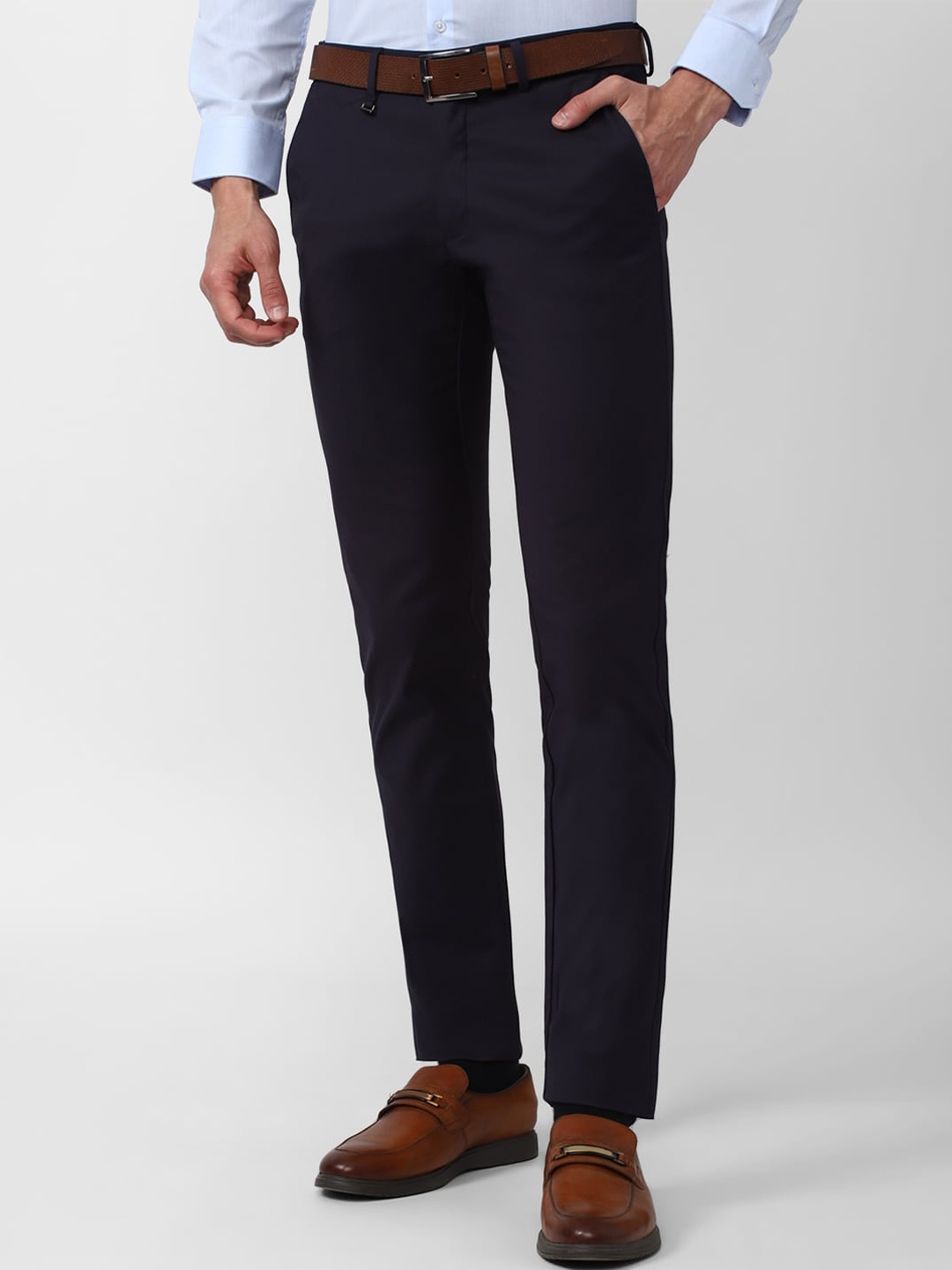 

Van Heusen Men Slim Fit Formal Trousers, Navy blue