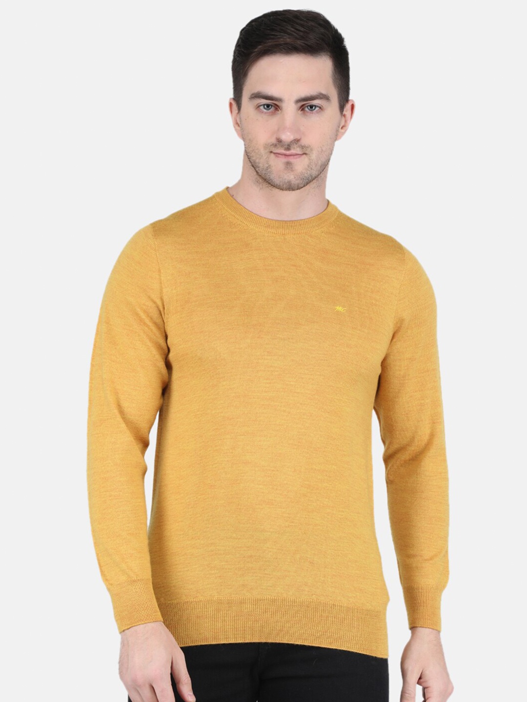 

Monte Carlo Men Long Sleeves Pure Wool Pullover, Brown