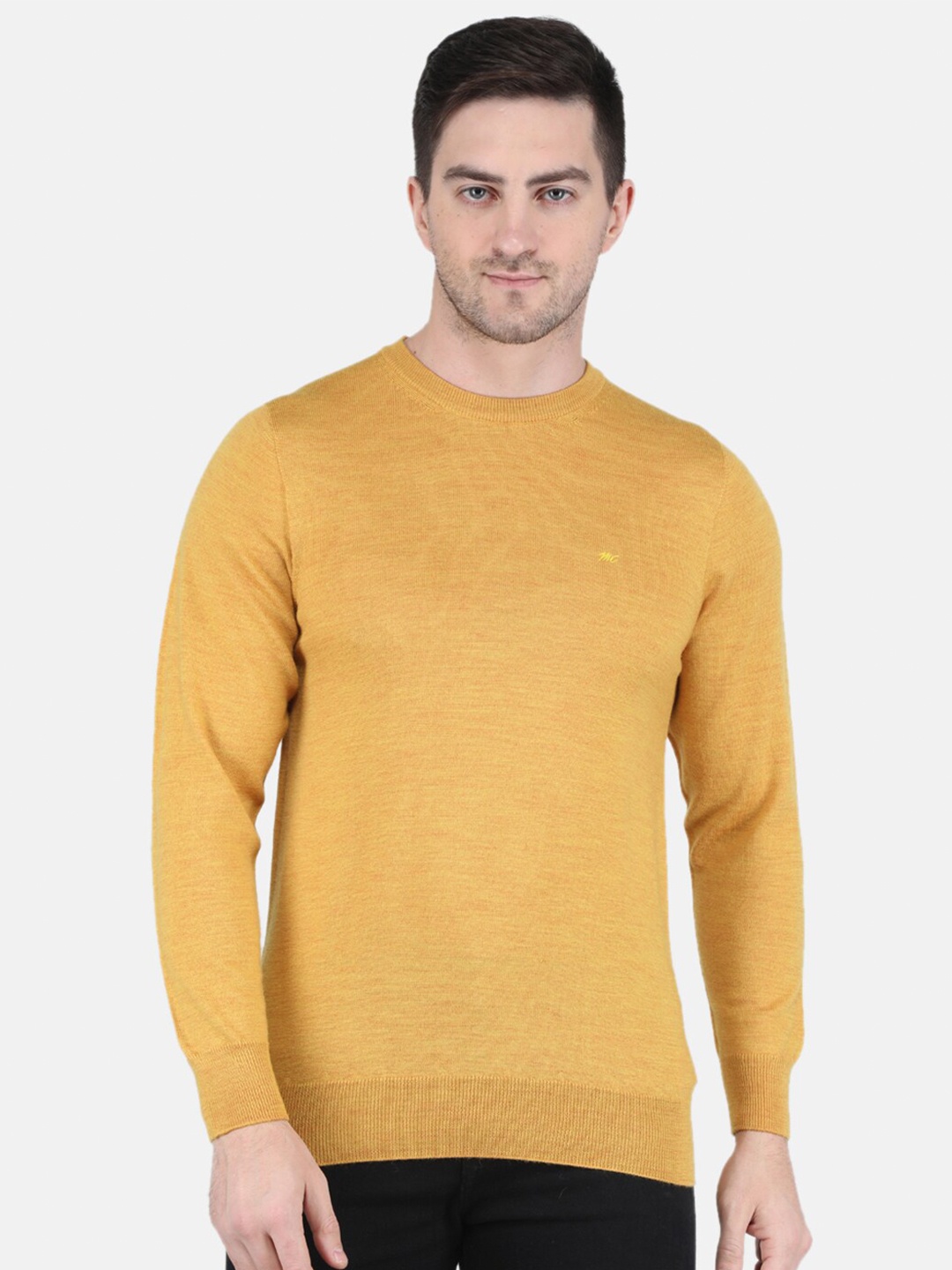 

Monte Carlo Men Long Sleeves Pure Wool Pullover, Brown