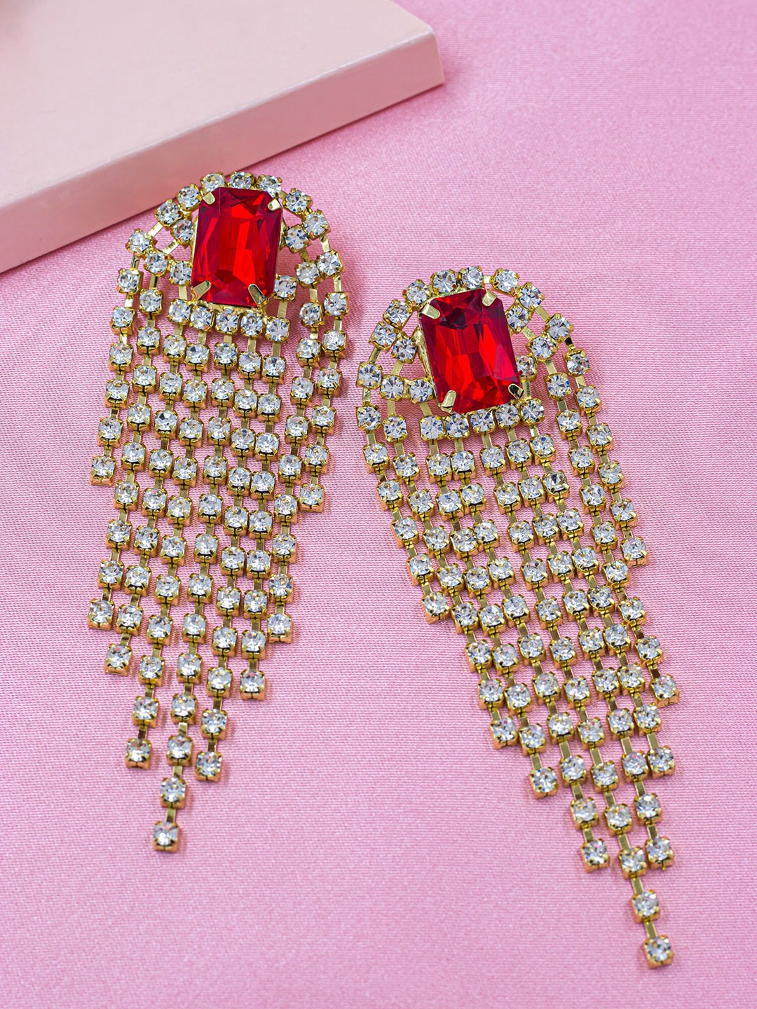 

Bellofox Contemporary Drop Earrings, Red