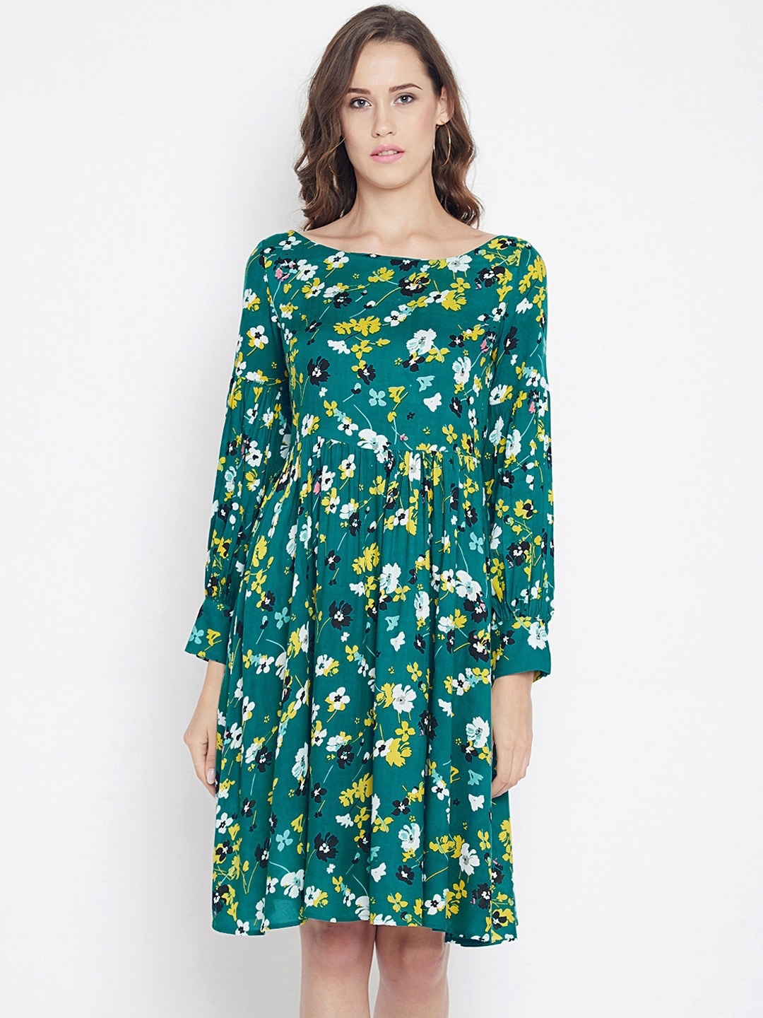 

PANIT Green Floral Crepe Dress