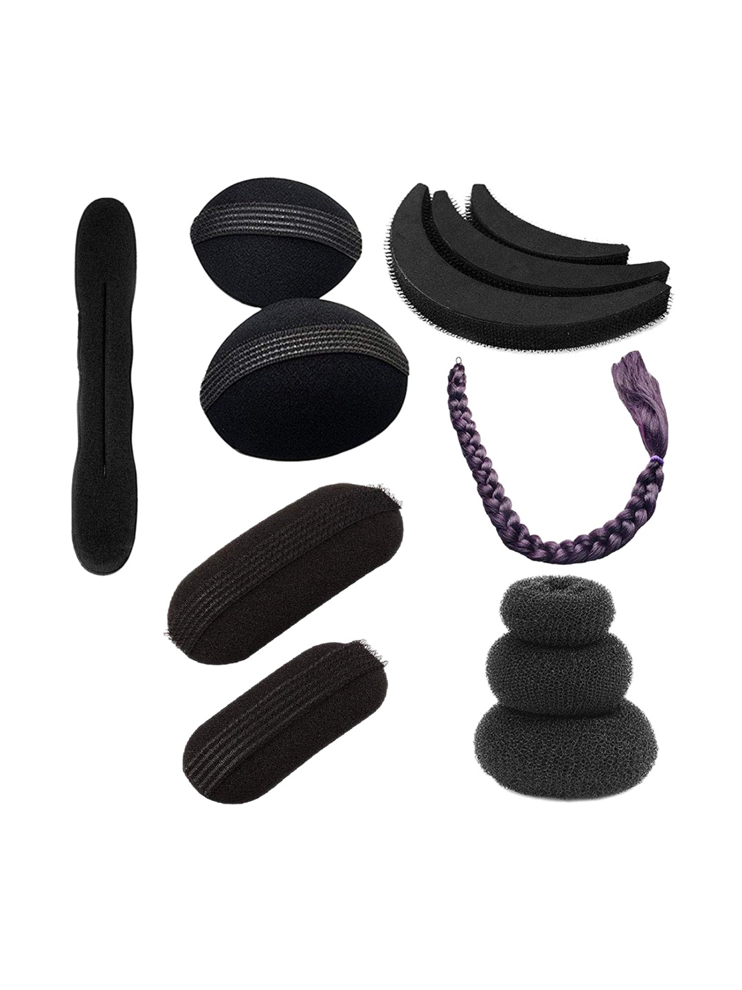 

CHRONEX Women Black Set of 8 Hair Accessory