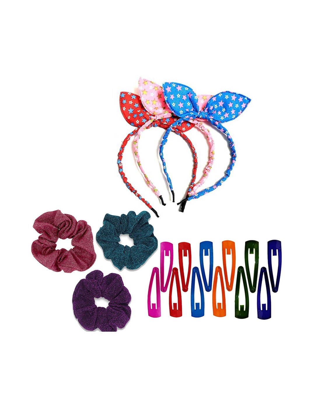 

CHRONEX Women Multicoloured Set of 18 Hair Accessory, Multi