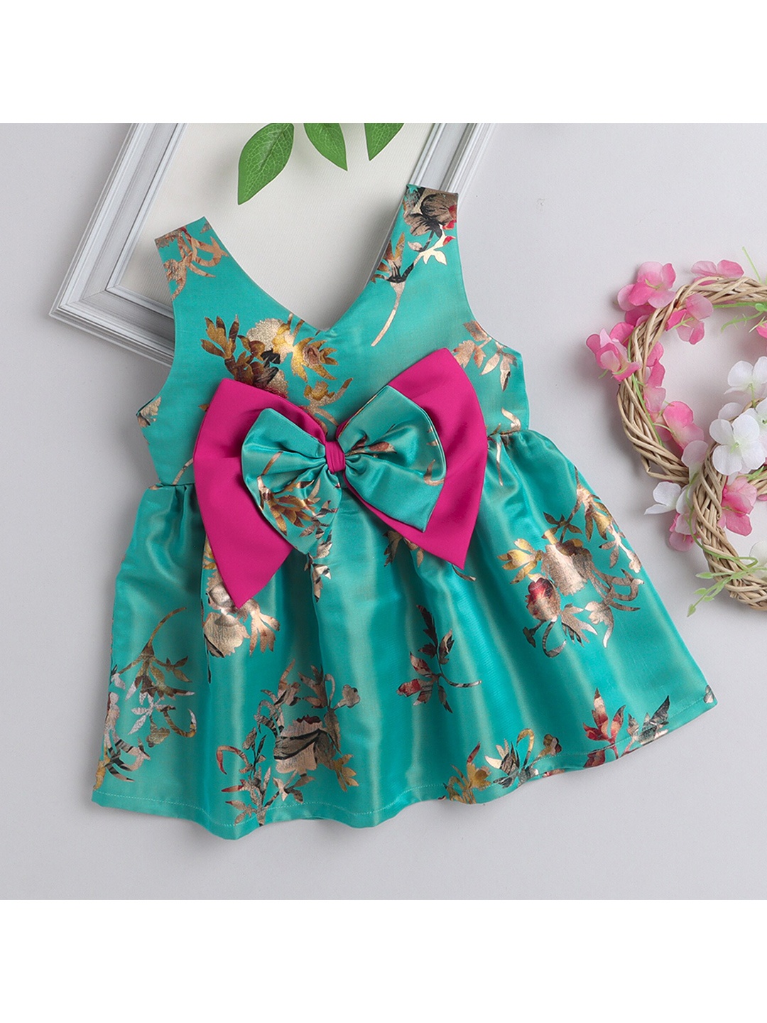 

MANY FROCKS & Girls Floral Dress, Green