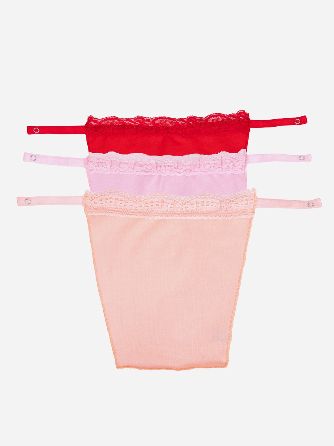 

Finesse Miracle Cami Women Pack of 3 Clip-on Mock Camisoles, Red