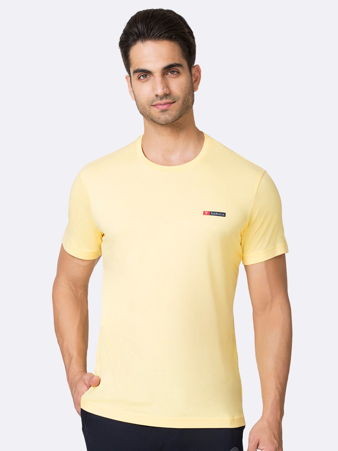 

Van Heusen Men Pure Cotton Lounge Tshirt, Cream