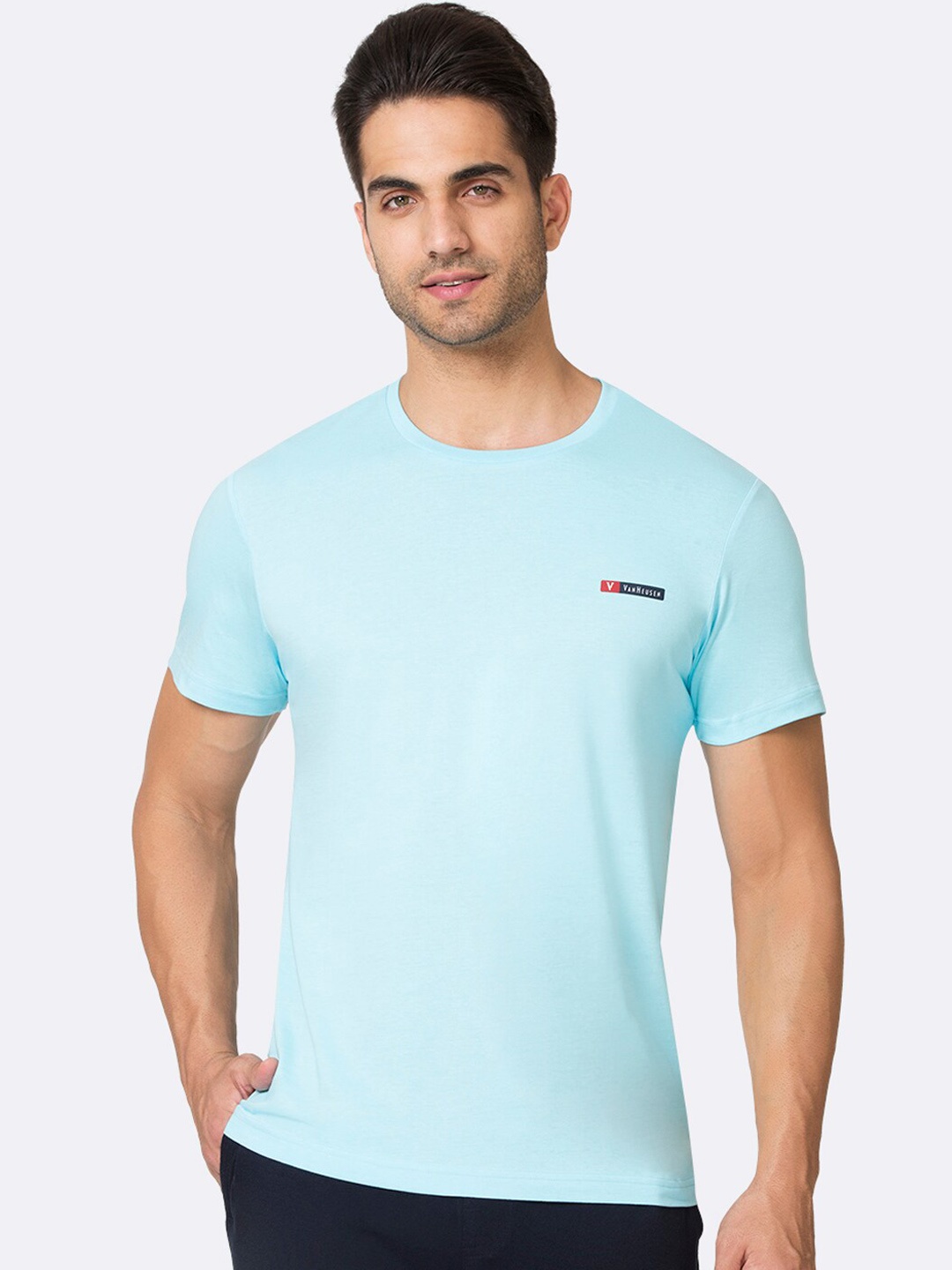 

Van Heusen Solid Crew Neck Short Sleeve T-Shirt, Blue