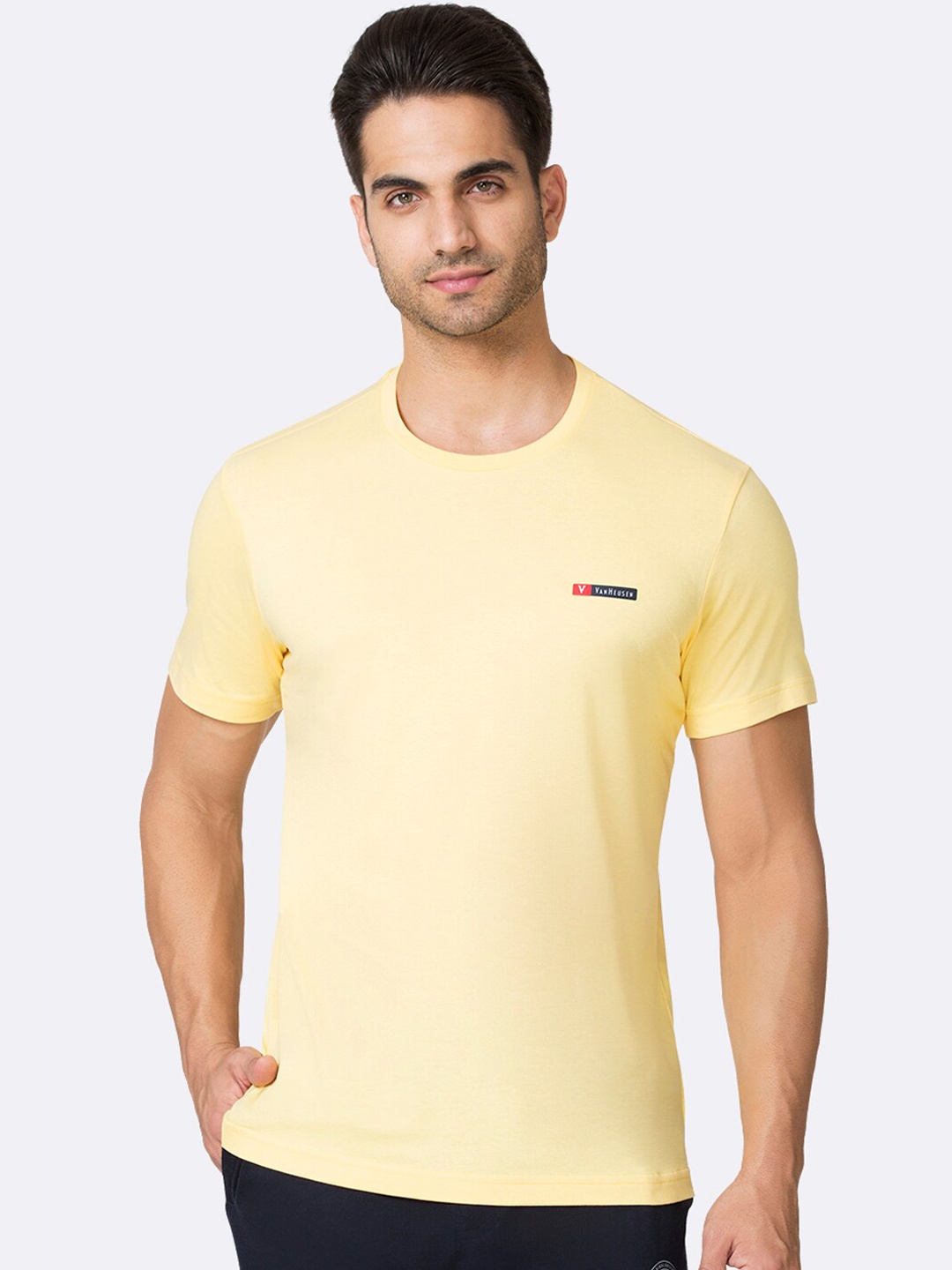 

Van Heusen Solid Crew Neck Short Sleeve T-Shirt, Cream