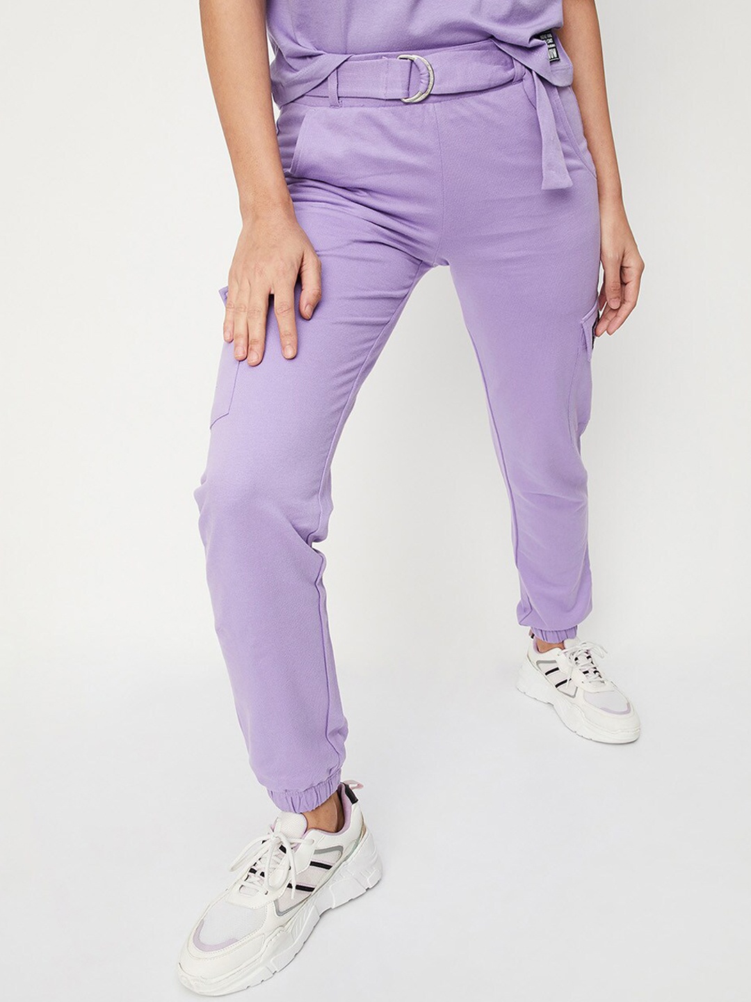 

max Women Pure Cotton Joggers, Lavender