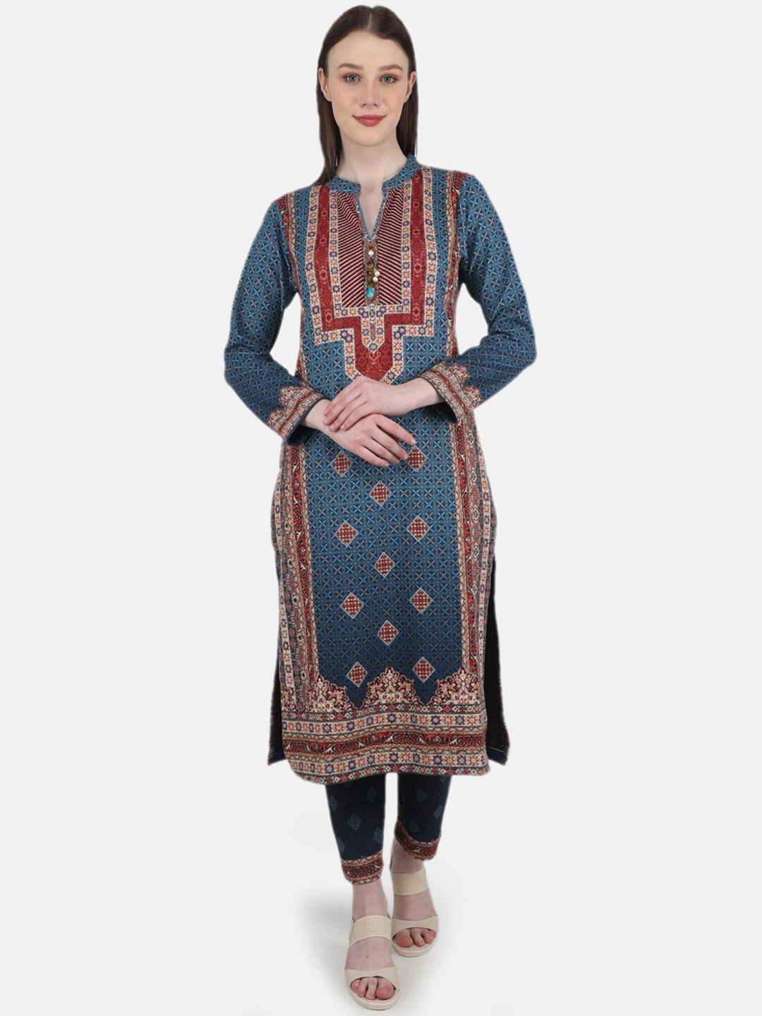 

Monte Carlo Women Printed Kurta with Trousers, Blue