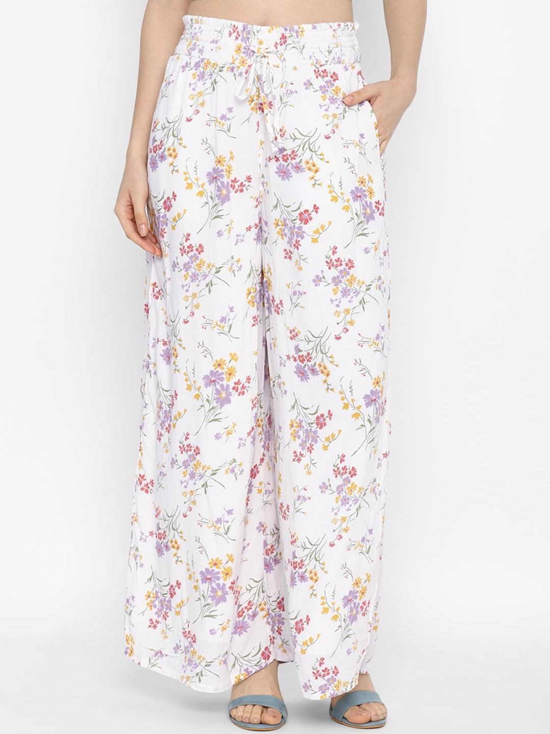 

AMERICAN EAGLE OUTFITTERS Women Floral Printed Trousers, White