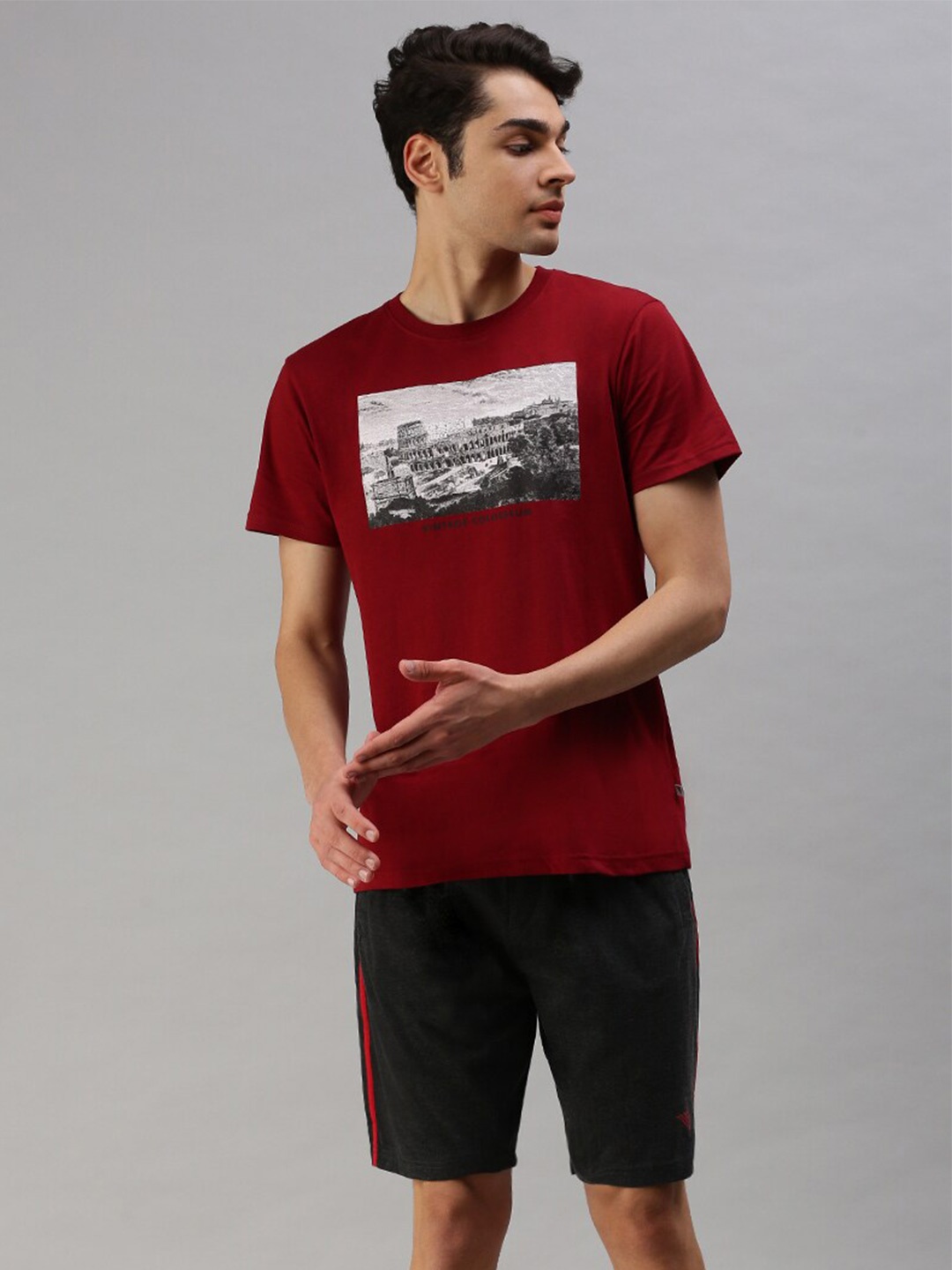 

Ramraj Men Graphic Printed Cotton Tracksuits, Maroon