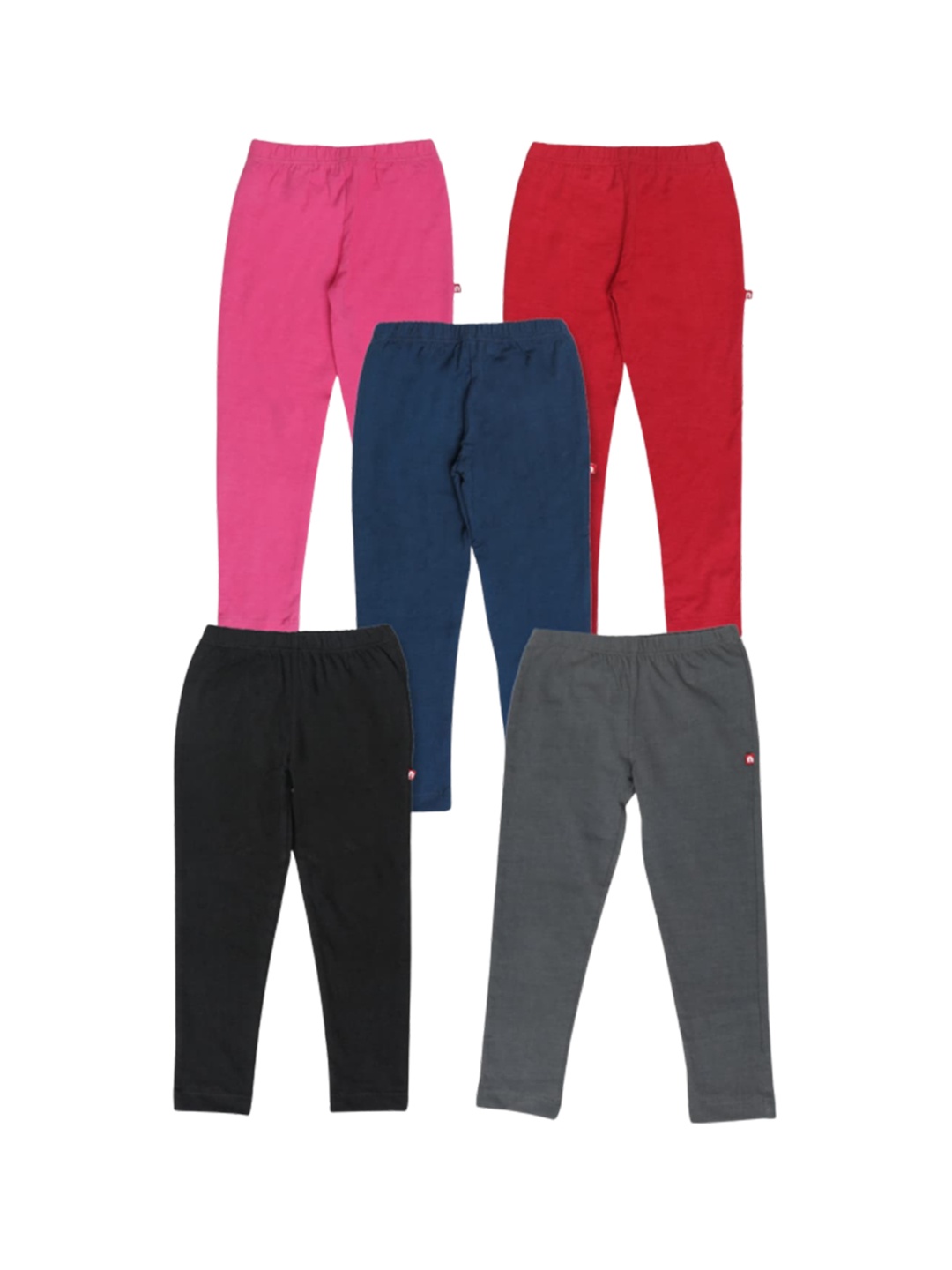 

Nino Bambino Girls Pack Of 5 Cotton Ankle-Length Leggings, Pink