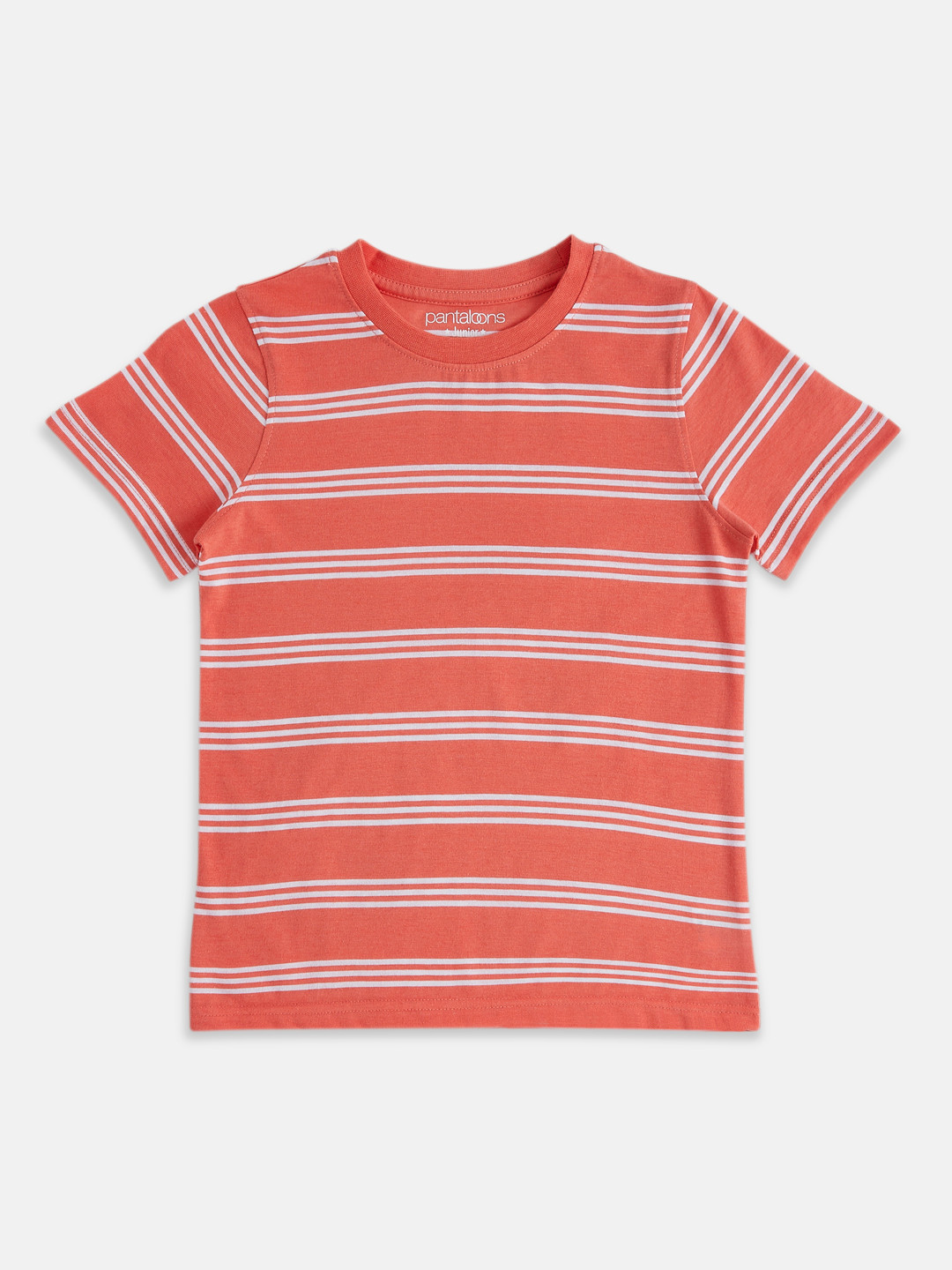 

Pantaloons Junior Boys Striped Cotton T-shirt, Blue