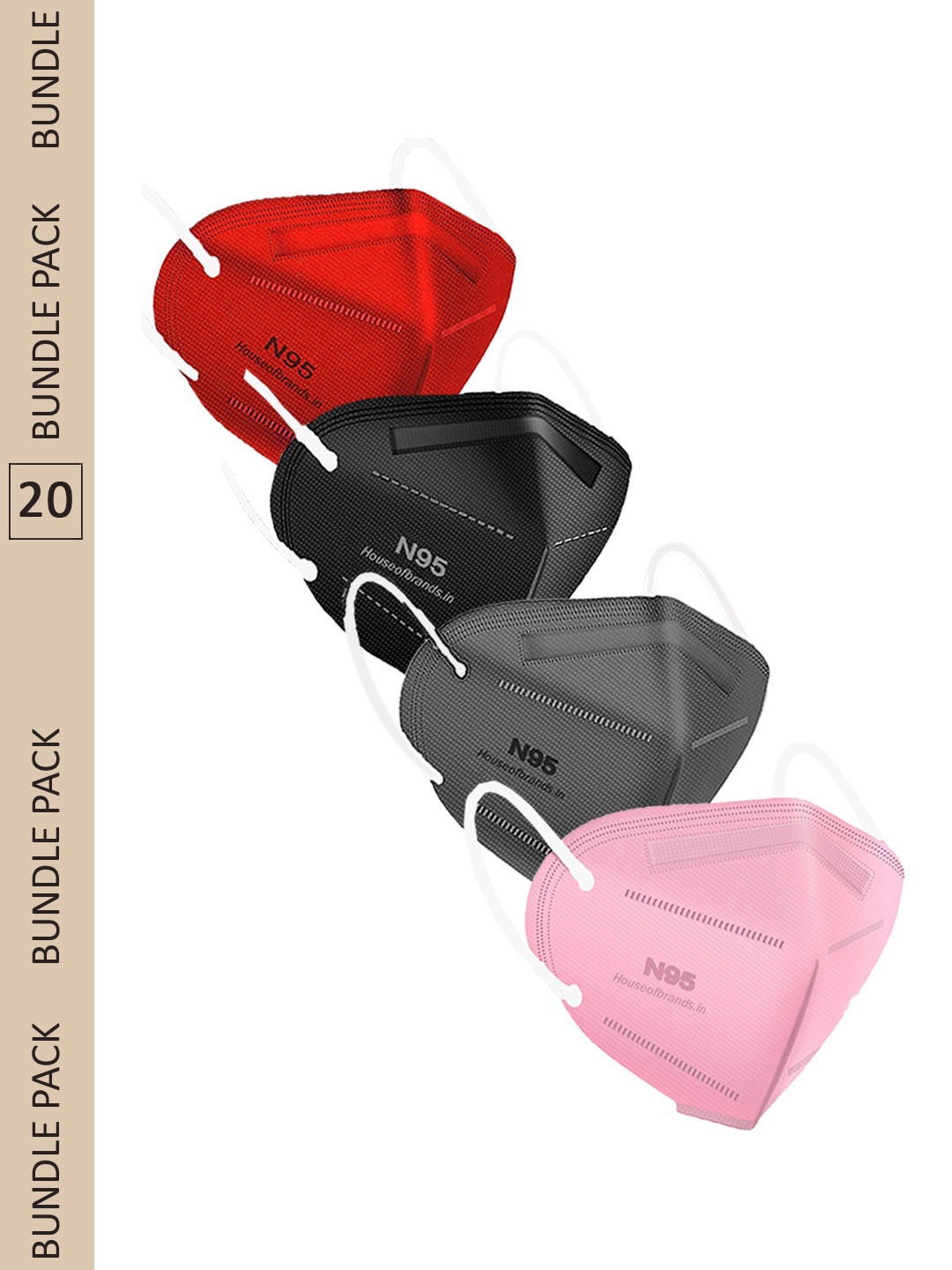 

Swiss Design Pack Of 20 Assorted Disposable Anti Pollution N95 Masks