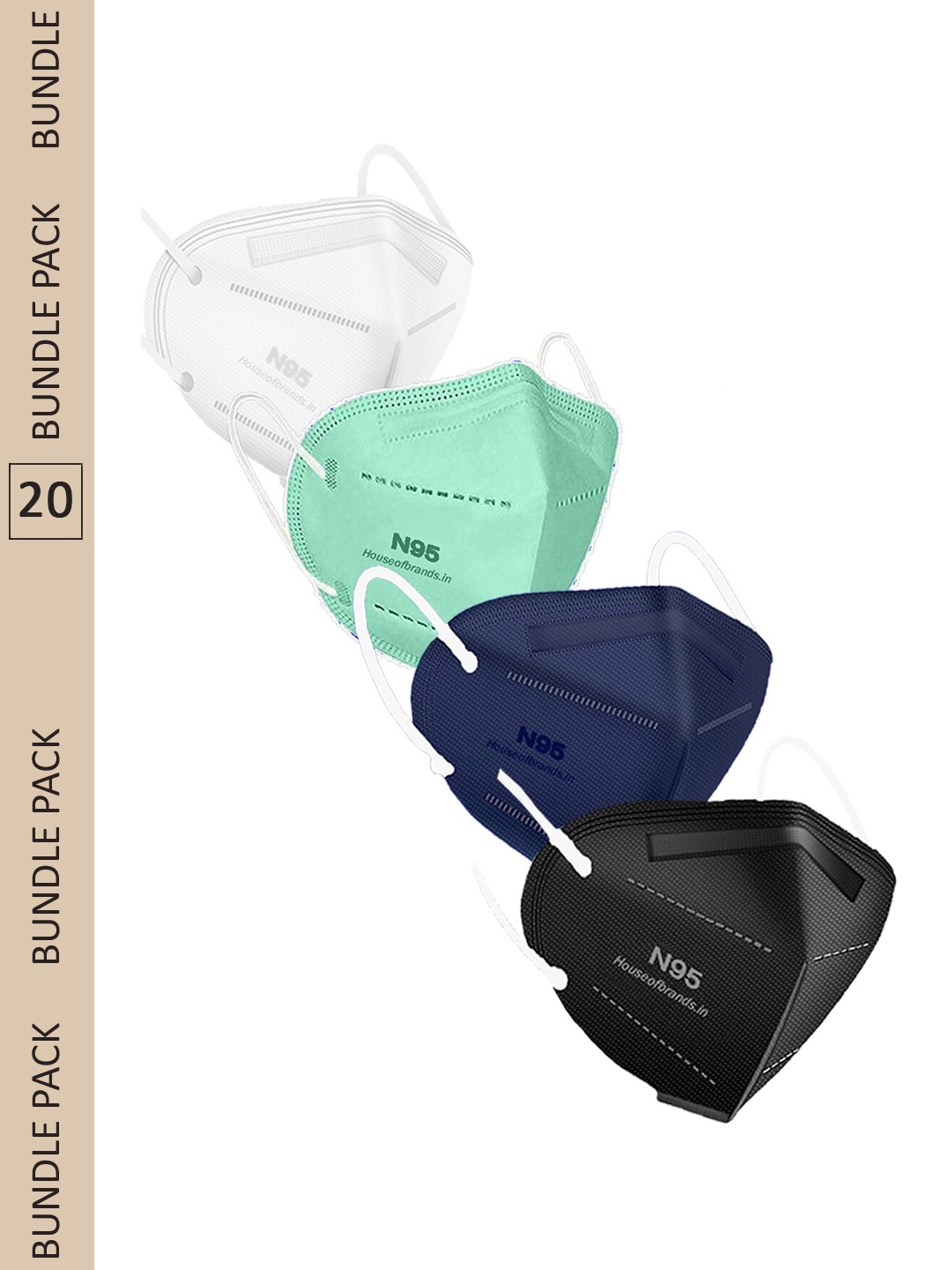 

Swiss Design Unisex Pack of 20 Assorted 5-Ply Anti-Pollution Disposable N95 Outdoor Masks