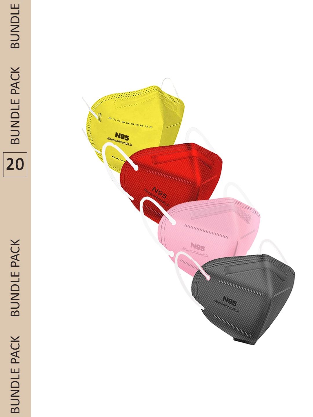 

Swiss Design Pack Of 20 Assorted Disposable Anti Pollution N95 Masks
