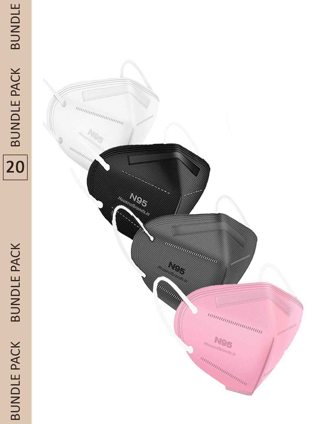 Swiss Design Pack Of 20 Assorted Anti-Pollution N95 Face Masks