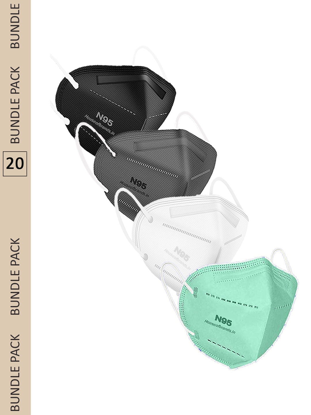 Swiss Design Pack Of 20 Assorted Anti-Pollution N95 Masks