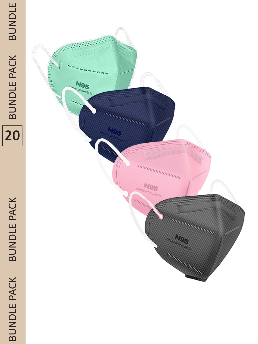Swiss Design Pack Of 20 Assorted Anti-Pollution N95 Masks