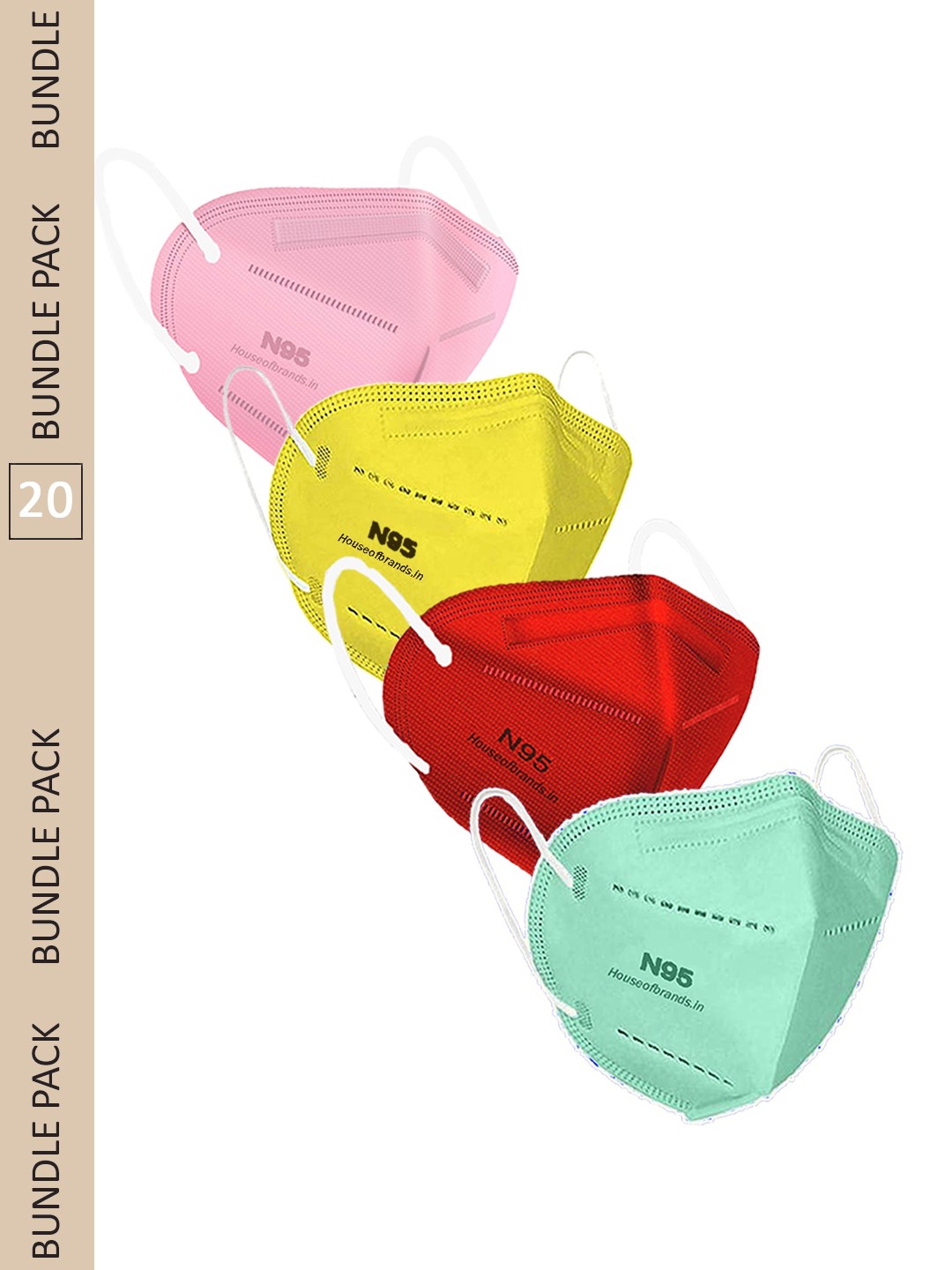 

Swiss Design Pack Of 20 Assorted Disposable Anti Pollution N95 Masks