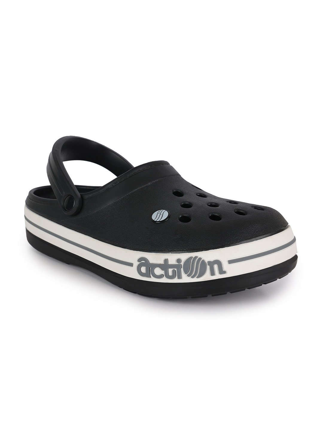 

Action Plus Men Self Designed Rubber Clogs, Black