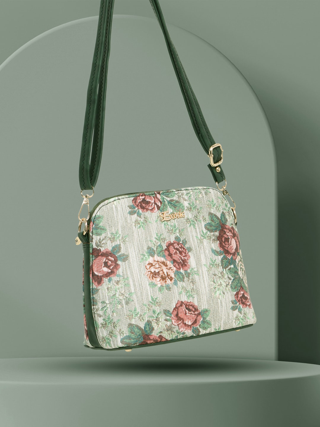 

Exotic Floral Printed Sling Bag Handbags, Off white