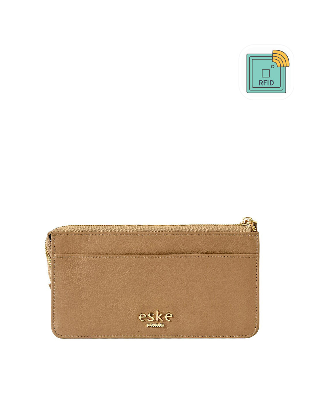 

Eske esk Cecelia Women Beige Textured Leather Zip Around Wallet