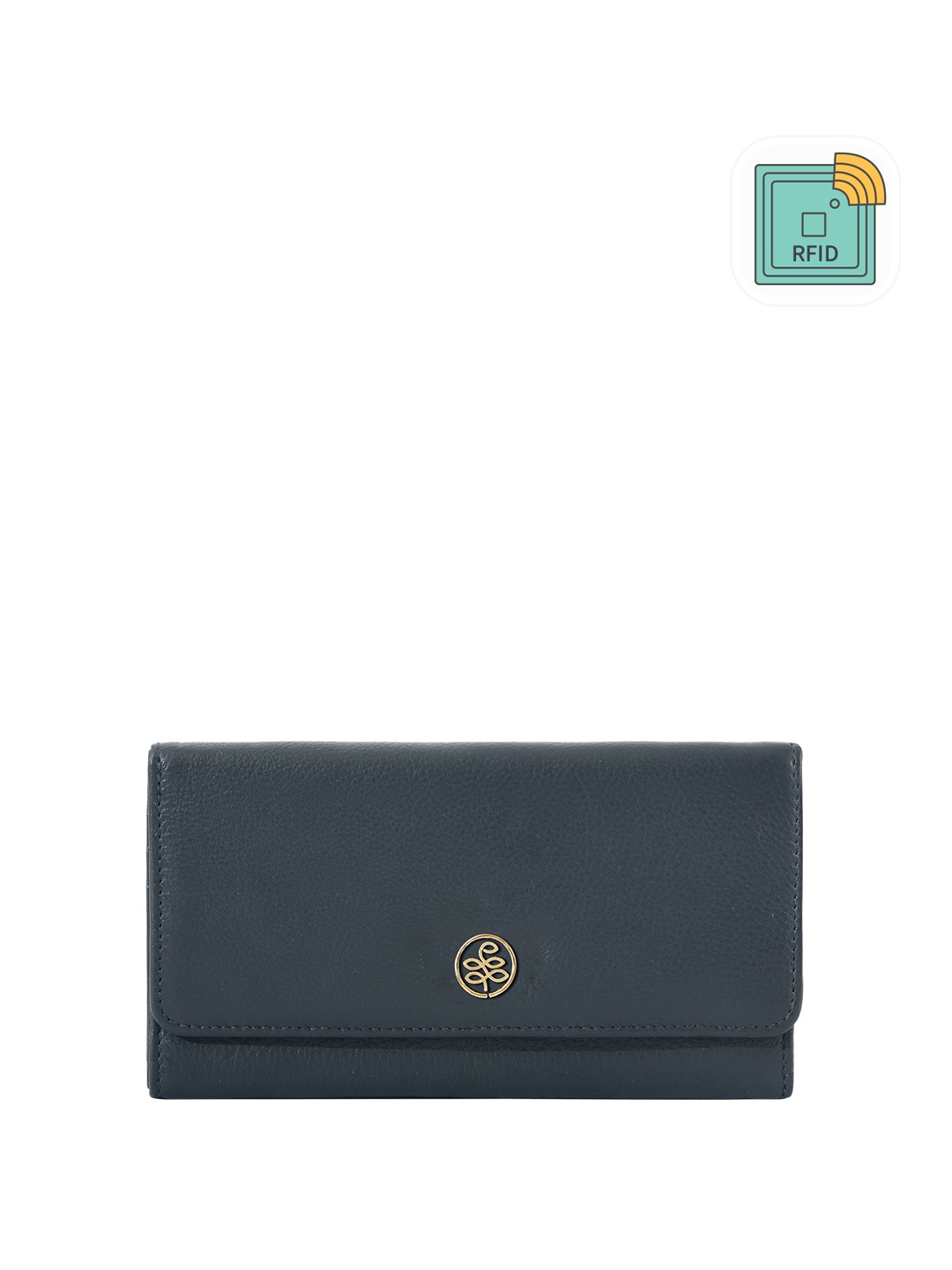 

Eske Women Navy Blue Leather Three Fold Wallet