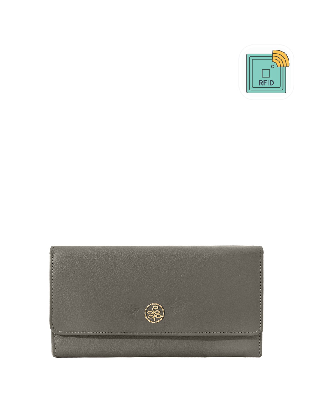 

Eske esk Klara Women Grey Leather Three Fold Wallet