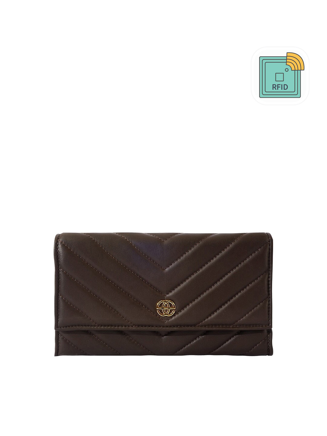 

Eske Women Two Fold Leather Wallet, Brown