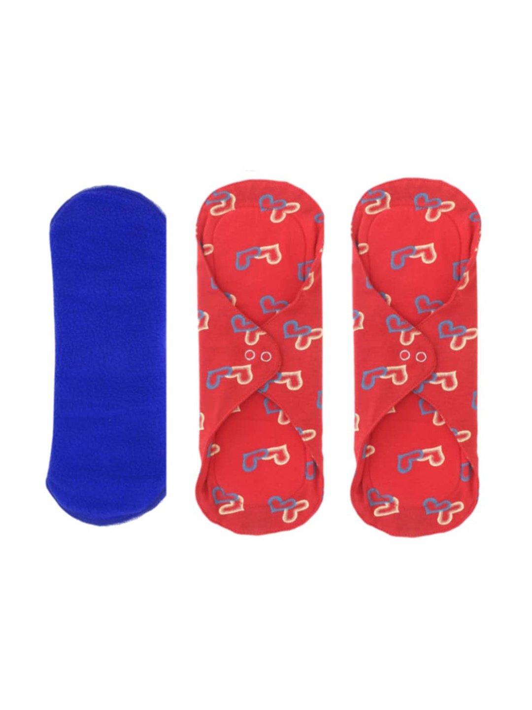 

CareDone Set Of 3 Leak Proof Reusable Sanitary Cloth Pads, Blue