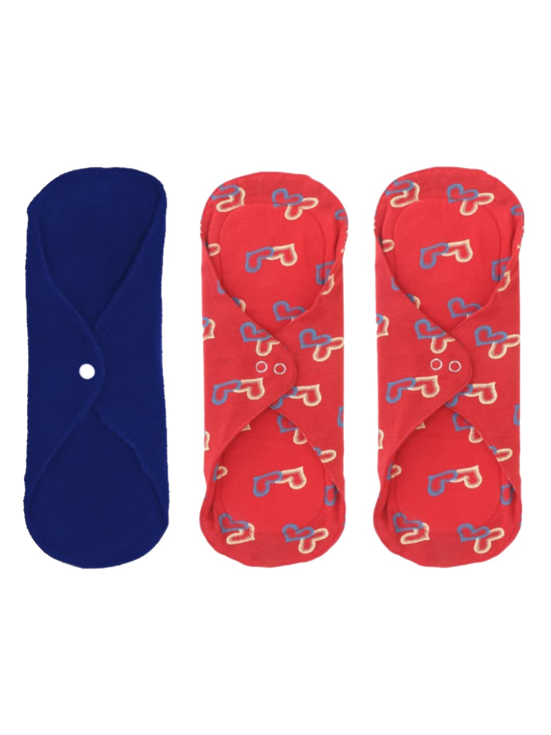 

CareDone Set Of 3 Leak Proof Reusable Sanitary Cloth Pads, Navy blue